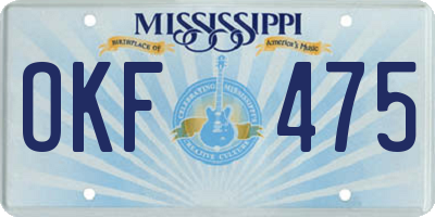MS license plate OKF475
