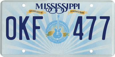 MS license plate OKF477