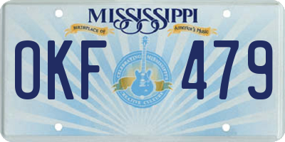MS license plate OKF479