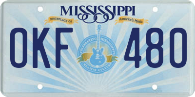 MS license plate OKF480