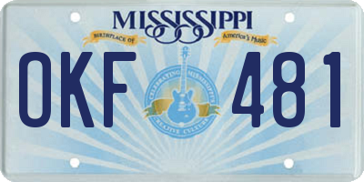 MS license plate OKF481