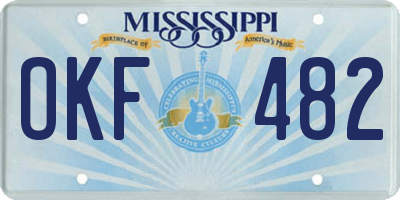 MS license plate OKF482