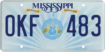 MS license plate OKF483
