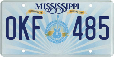 MS license plate OKF485