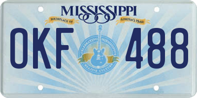MS license plate OKF488