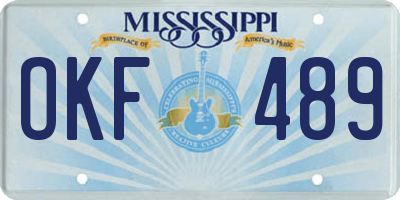 MS license plate OKF489
