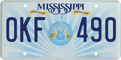 MS license plate OKF490