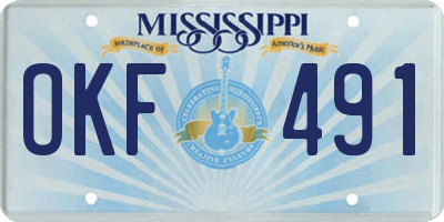 MS license plate OKF491