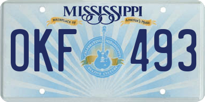 MS license plate OKF493