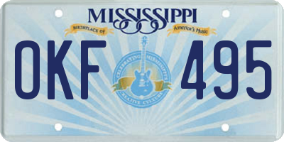 MS license plate OKF495