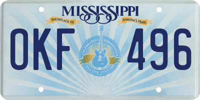 MS license plate OKF496