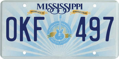 MS license plate OKF497