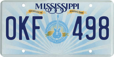 MS license plate OKF498