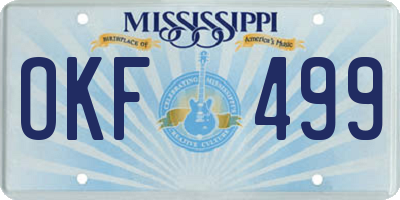 MS license plate OKF499
