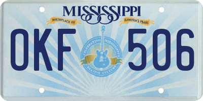 MS license plate OKF506