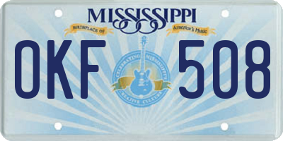 MS license plate OKF508