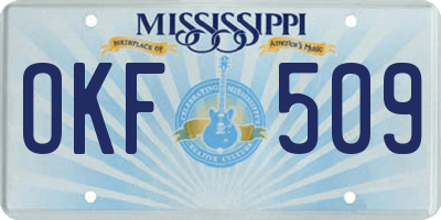 MS license plate OKF509