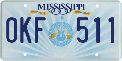 MS license plate OKF511