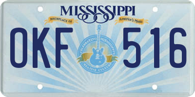 MS license plate OKF516