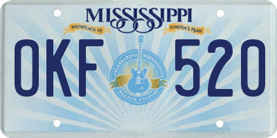 MS license plate OKF520