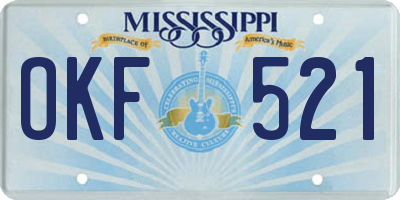 MS license plate OKF521