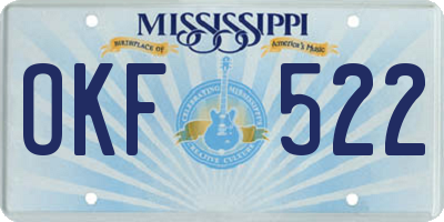 MS license plate OKF522