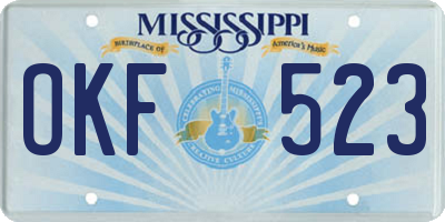 MS license plate OKF523
