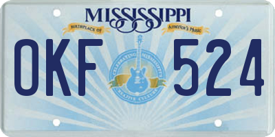 MS license plate OKF524