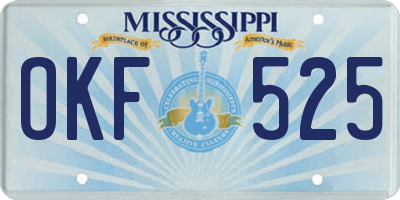 MS license plate OKF525