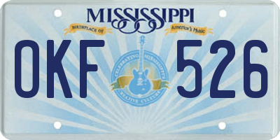 MS license plate OKF526