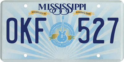 MS license plate OKF527