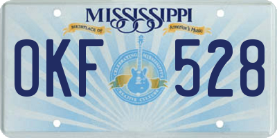 MS license plate OKF528