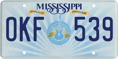 MS license plate OKF539
