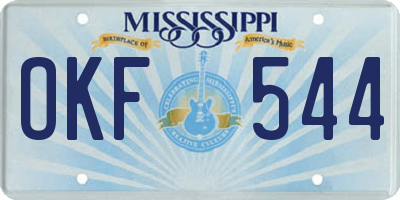 MS license plate OKF544