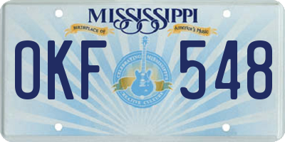 MS license plate OKF548