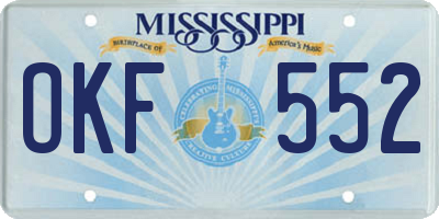 MS license plate OKF552