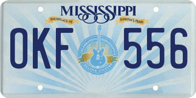 MS license plate OKF556
