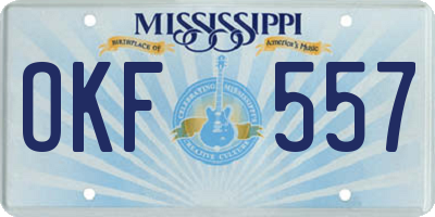 MS license plate OKF557