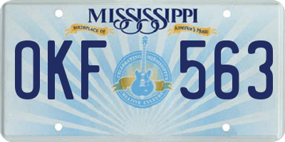 MS license plate OKF563