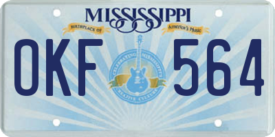 MS license plate OKF564