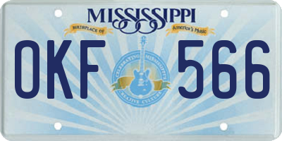 MS license plate OKF566