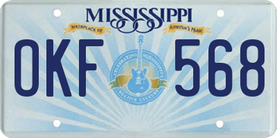 MS license plate OKF568