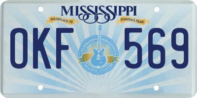 MS license plate OKF569