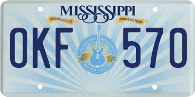 MS license plate OKF570