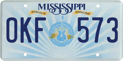 MS license plate OKF573