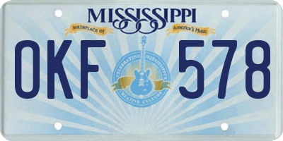 MS license plate OKF578