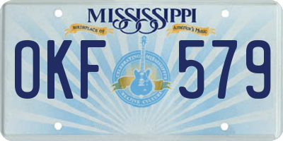 MS license plate OKF579