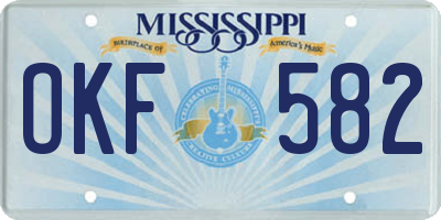 MS license plate OKF582