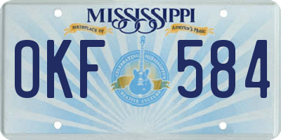 MS license plate OKF584
