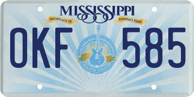 MS license plate OKF585